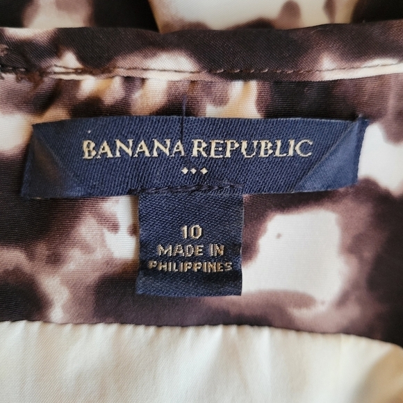 Banana Republic Sleeveless Print Belted Dress Size 10 - Picture 4 of 4